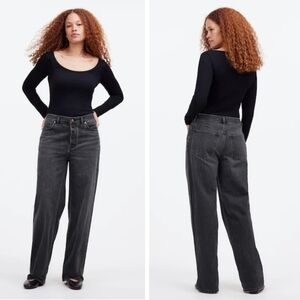 New! Madewell Low-Slung Baggy Jeans in Kingswood Wash